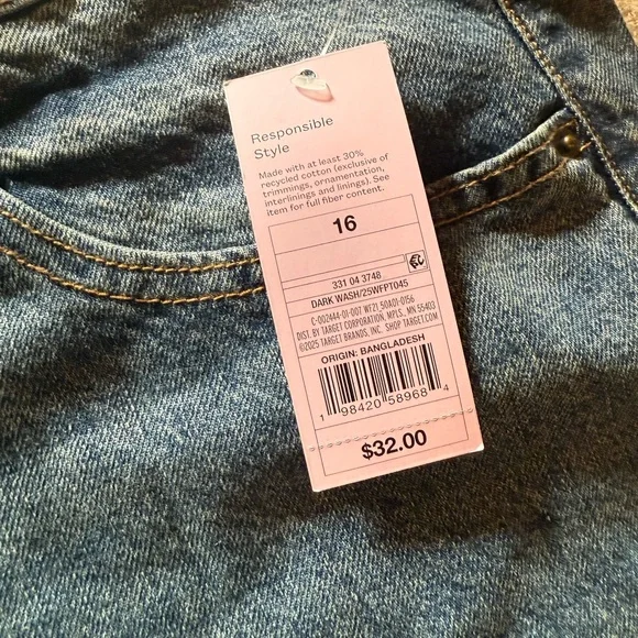 Target Women's Cropped Jeans in Washed Blue - Picture 3 of 8